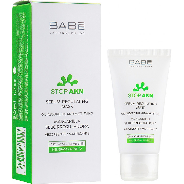 Babe Laboratorios Stop Akn - Себорегулирующая маска с белой глиной для жирной и проблемной кожи 50 мл Babe Laboratorios Stop Akn - Себорегулирующая маска с белой глиной для жирной и проблемной кожи 50 мл