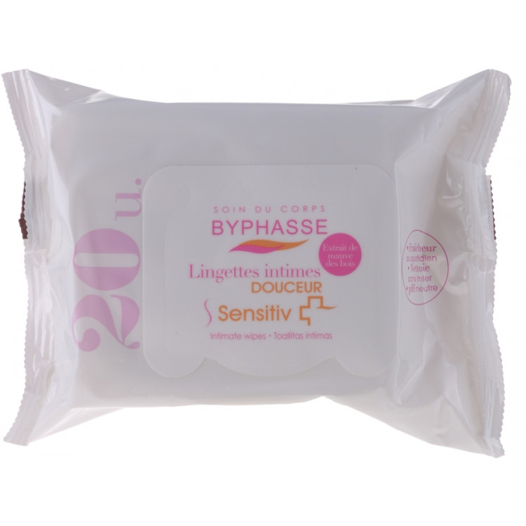 Byphasse Intimate Wipes For Sensitive Skin - Салфетки для интимной гигиены 20 шт Byphasse Intimate Wipes For Sensitive Skin - Салфетки для интимной гигиены 20 шт