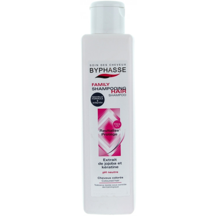 Byphasse Family Shampoo Jojoba Extract and Keratin Coloured Hair - Шампунь для окрашенных волос с кератином и экстрактом жожоба 750 мл Byphasse Family Shampoo Jojoba Extract and Keratin Coloured Hair - Шампунь для окрашенных волос с кератином и экстрактом жожоба 750 мл