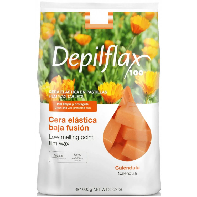 Depilflax Пленочный воск для депиляции Calendula, 1000 гр Depilflax Пленочный воск для депиляции Calendula, 1000 гр