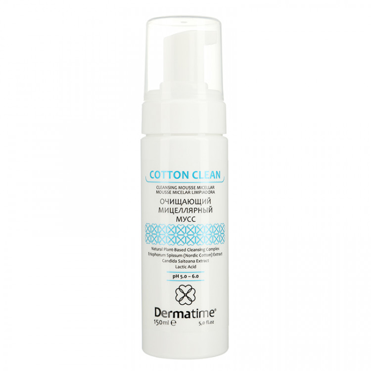 Dermatime Cottonclean Cleansing Mousse Micellar 150 Ml - Очищающий Мицеллярный Мусс Dermatime Cottonclean Cleansing Mousse Micellar 150 Ml - Очищающий Мицеллярный Мусс